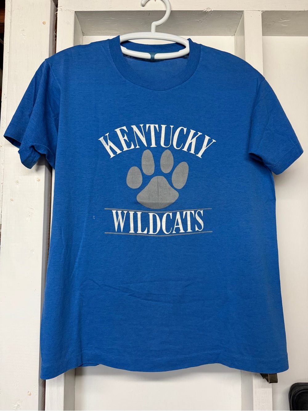 Vintage 1980s Kentucky Wildcats Shirt Blue Pawprint Good Condition